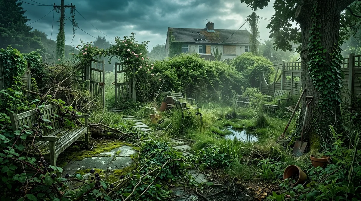 overgrown yard cleanup service