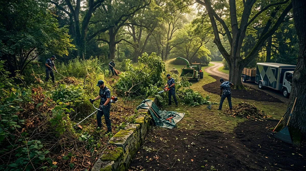overgrown yard cleanup service