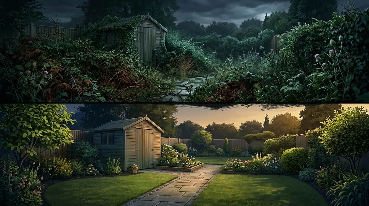 overgrown yard cleanup service