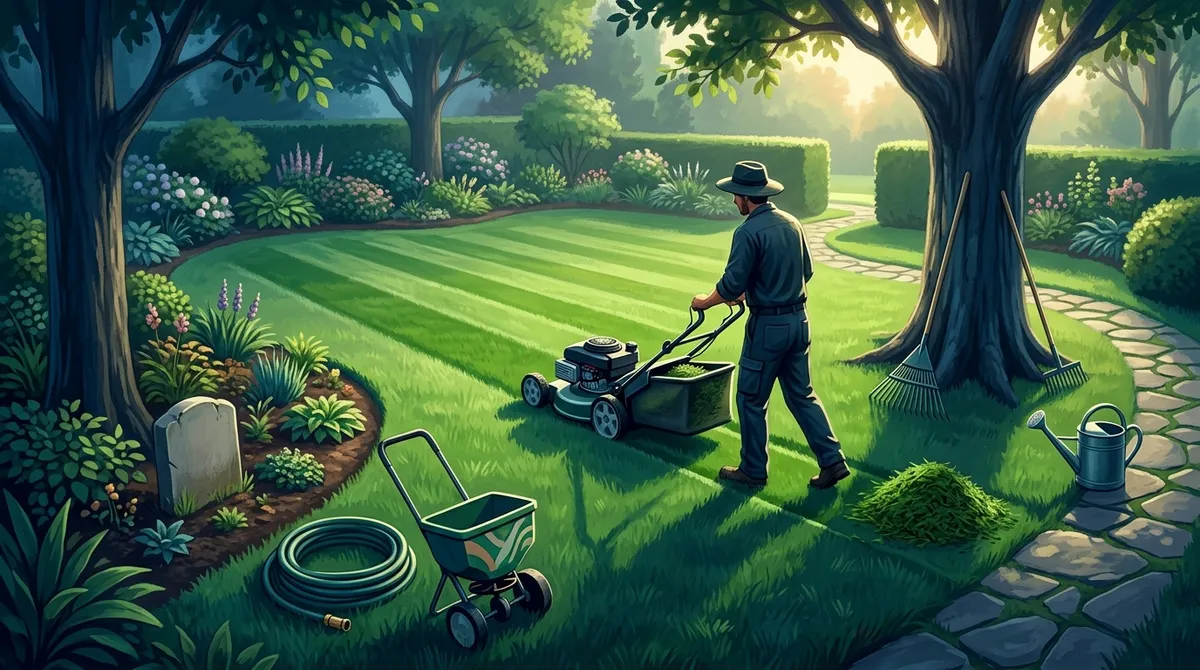 What is the meaning of lawn mowing?