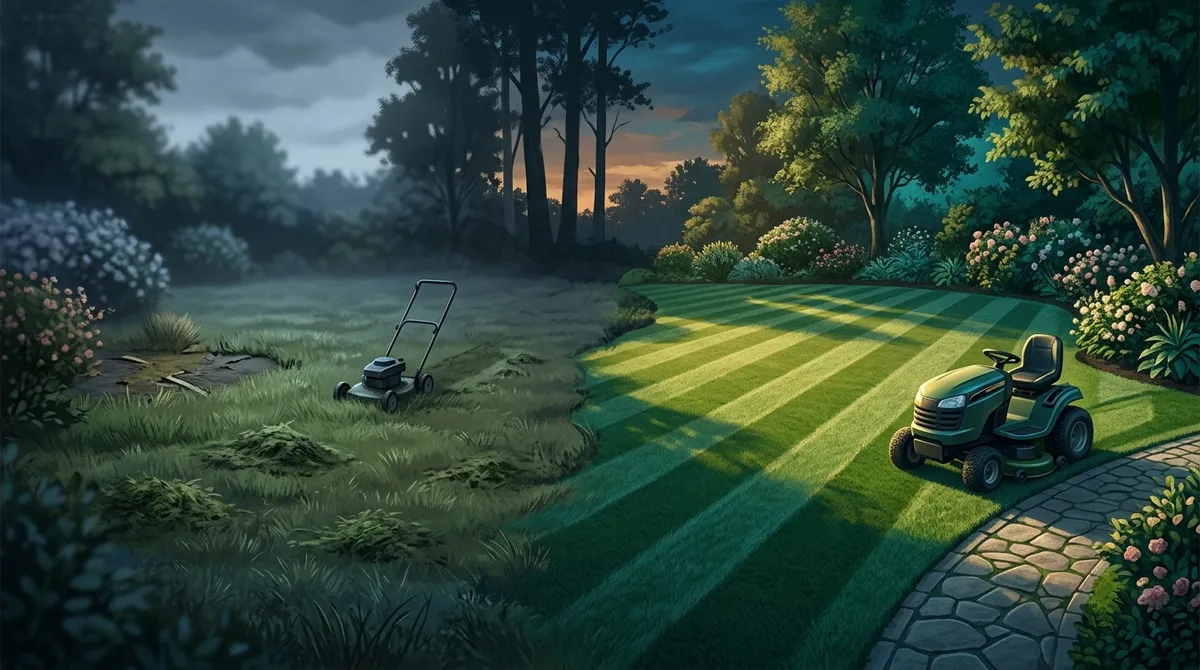 grass cutting person