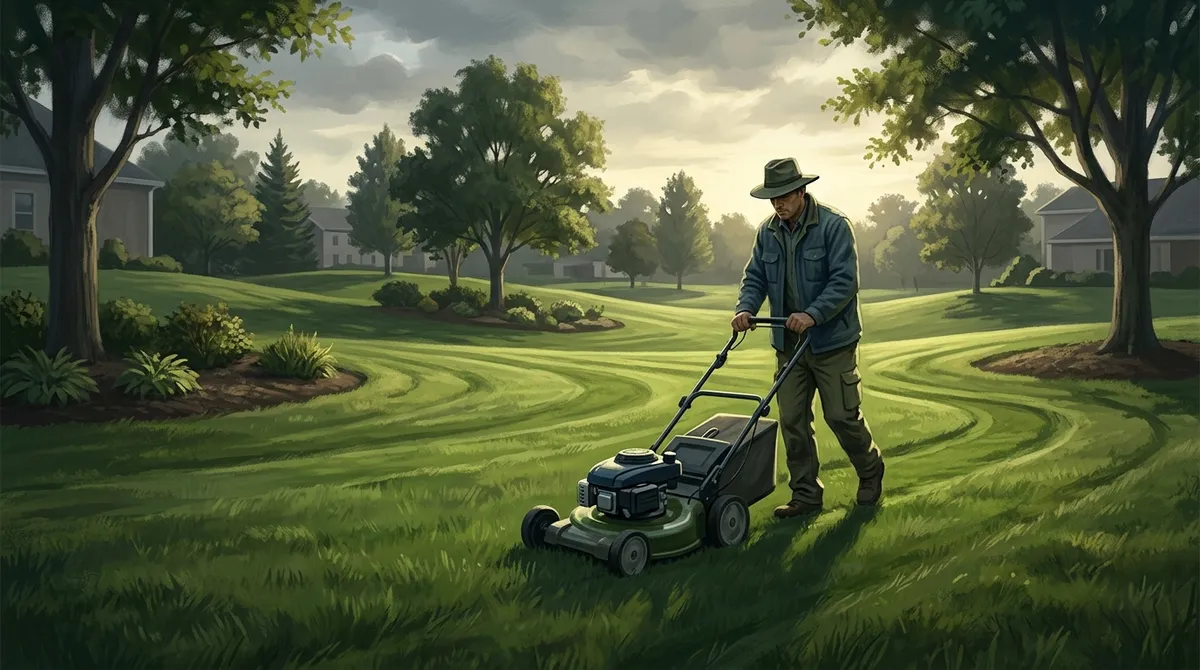 grass cutting person
