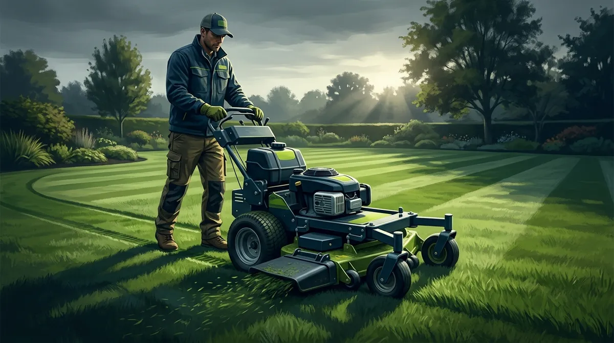 grass cutting person