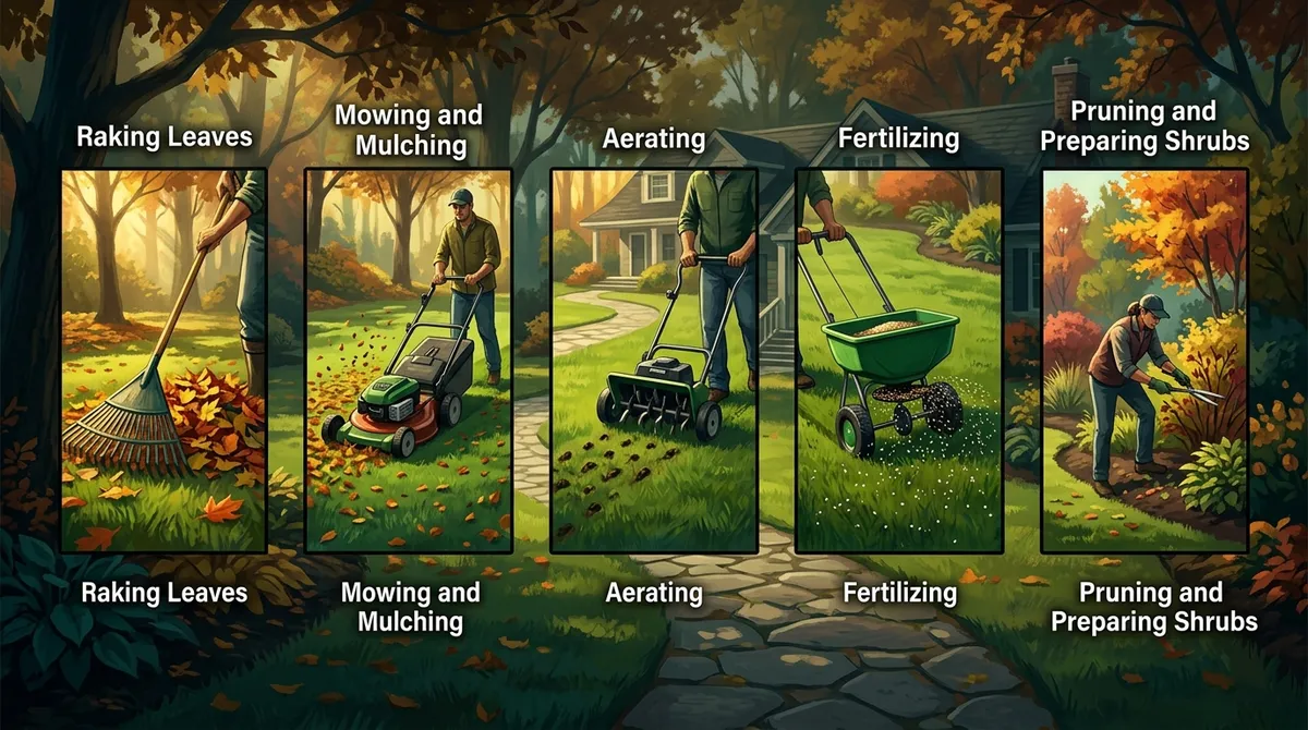 fall lawn cleanup