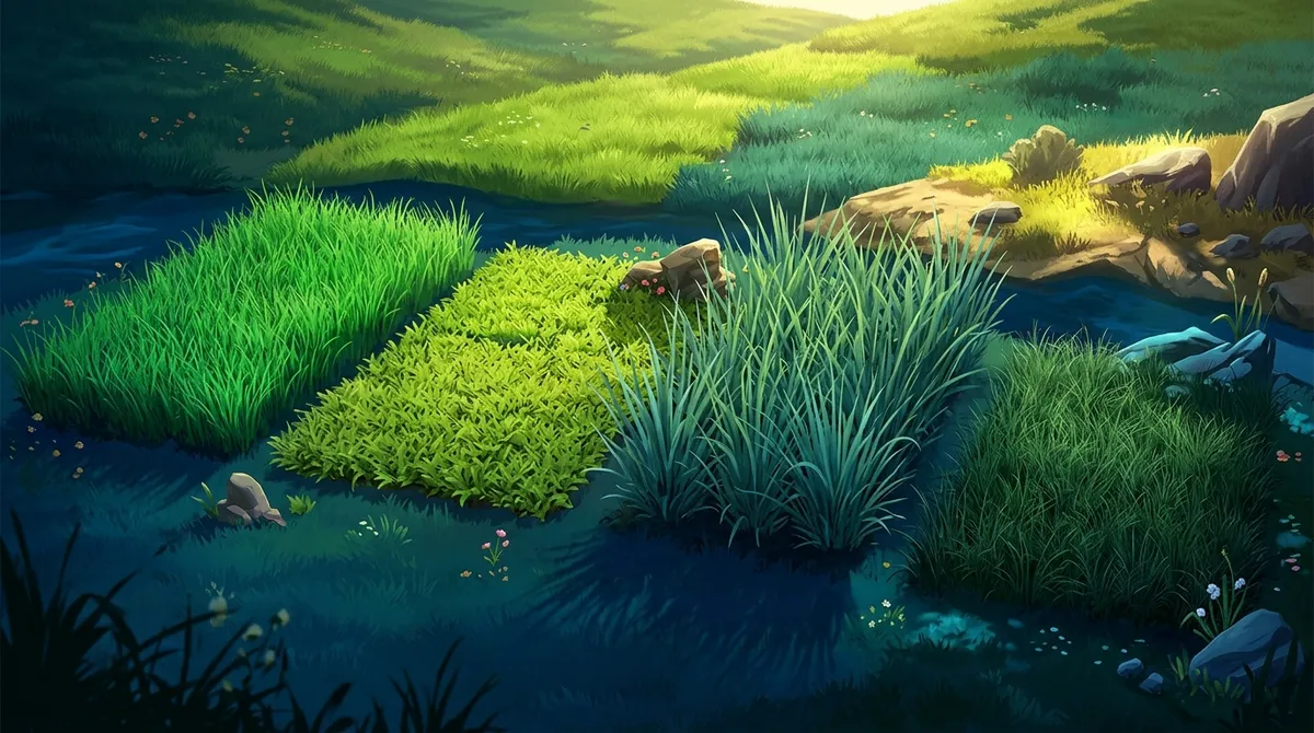What are the 12 types of grass?
