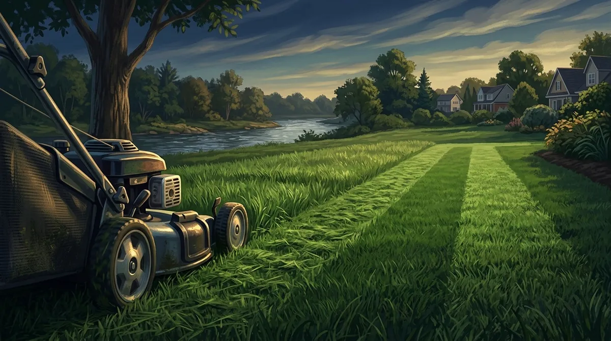 Is weekly or biweekly lawn mowing better for small yards in Riverview?