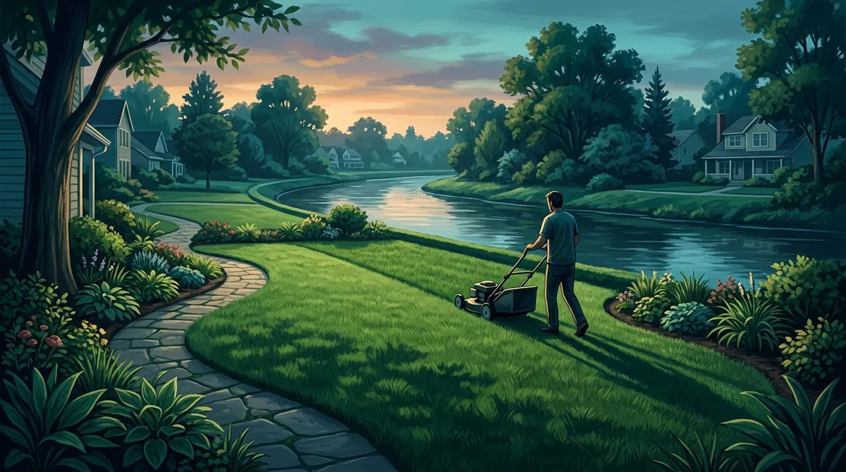 Is weekly or biweekly lawn mowing better for small yards in Riverview?