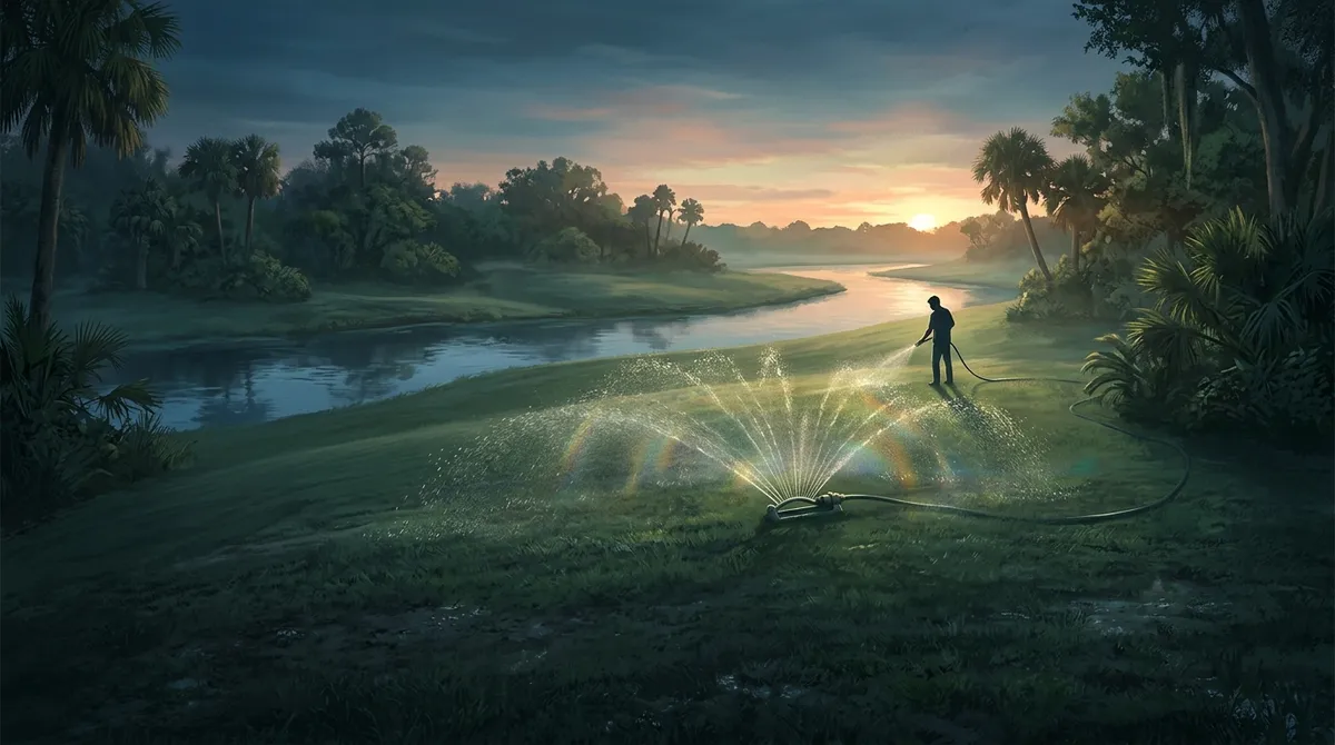 best summer watering schedule for Riverview Florida lawns