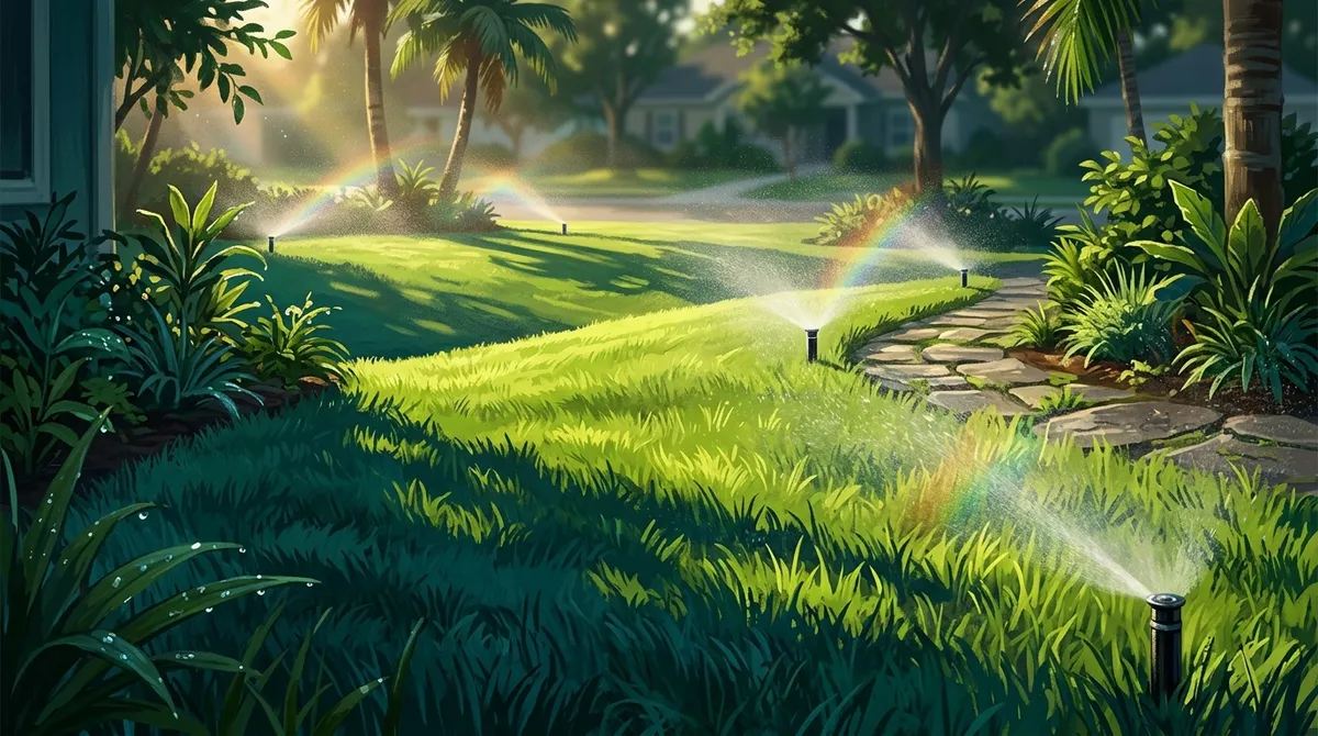 best summer watering schedule for Riverview Florida lawns