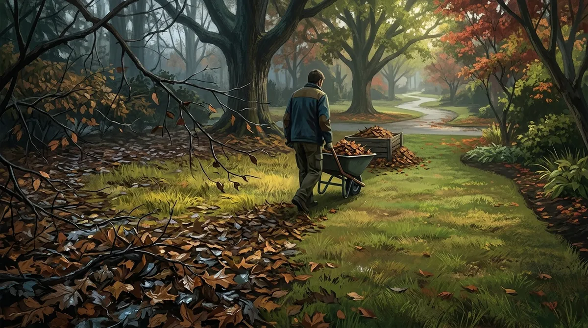 autumn lawn cleanup in Riverview