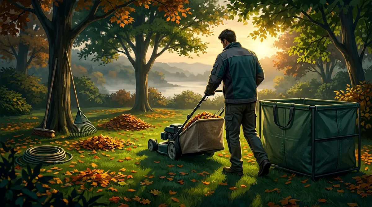 autumn lawn cleanup in Riverview
