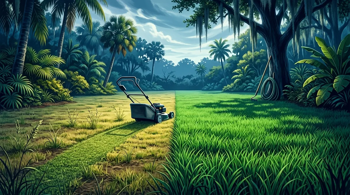 how short is too short when mowing my lawn in Florida