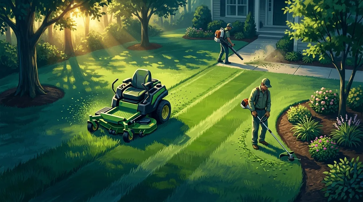 what is included in regular lawn maintenance service