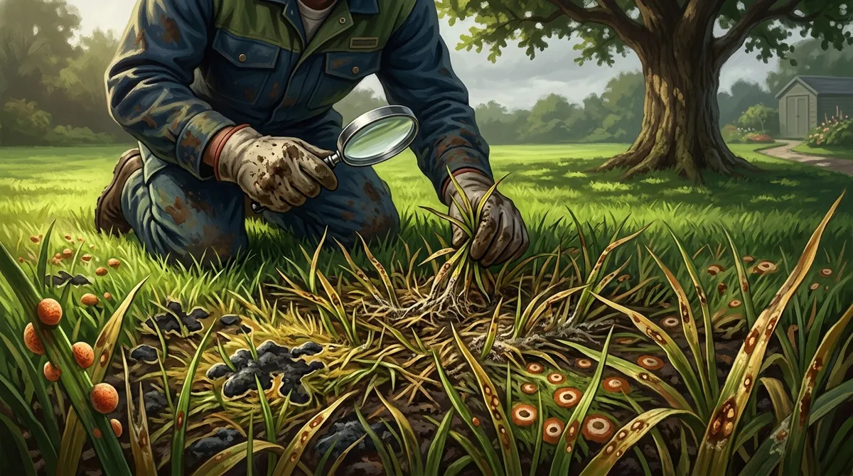 What are signs of overwatering grass?