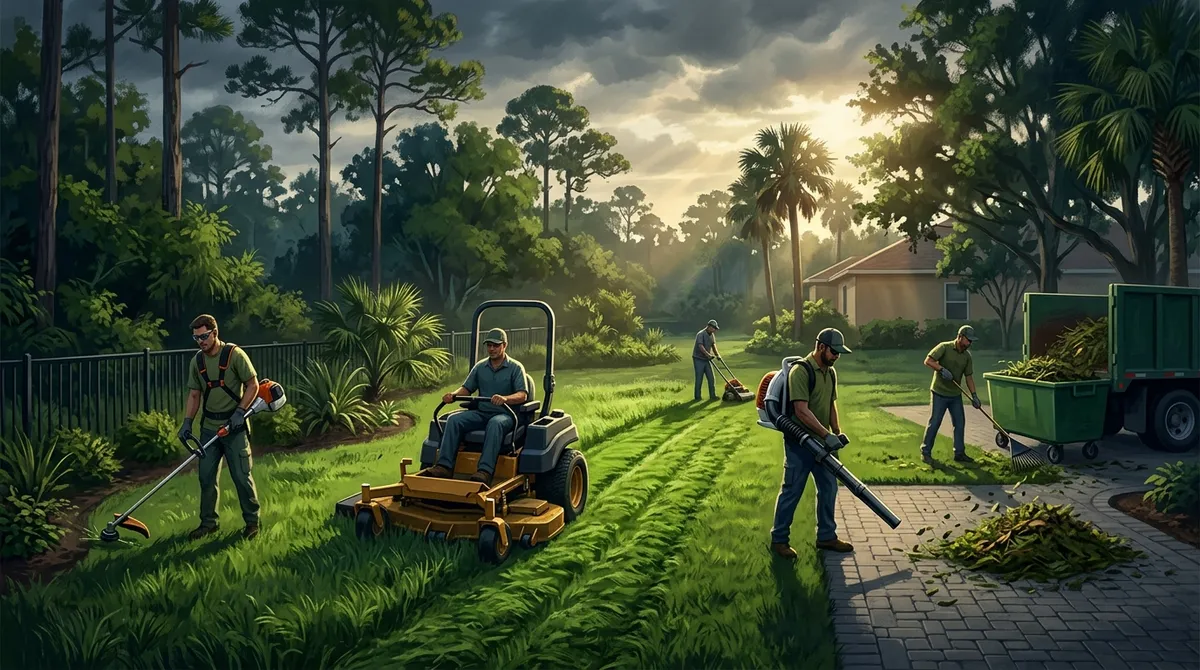 overgrown yard cleanup and mowing in Valrico FL