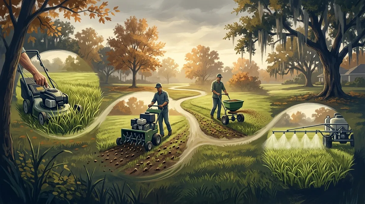 fall lawn care in Riverview FL for St Augustine and Bahia grass