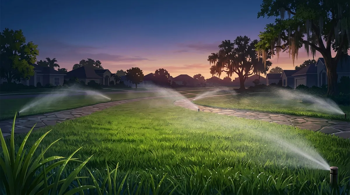 best time of day to water your lawn in Riverview Florida