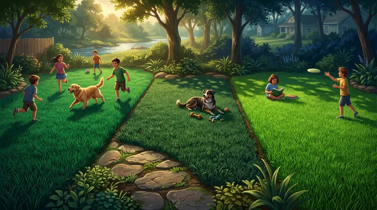 Which grass holds up best to kids and pets in Riverview