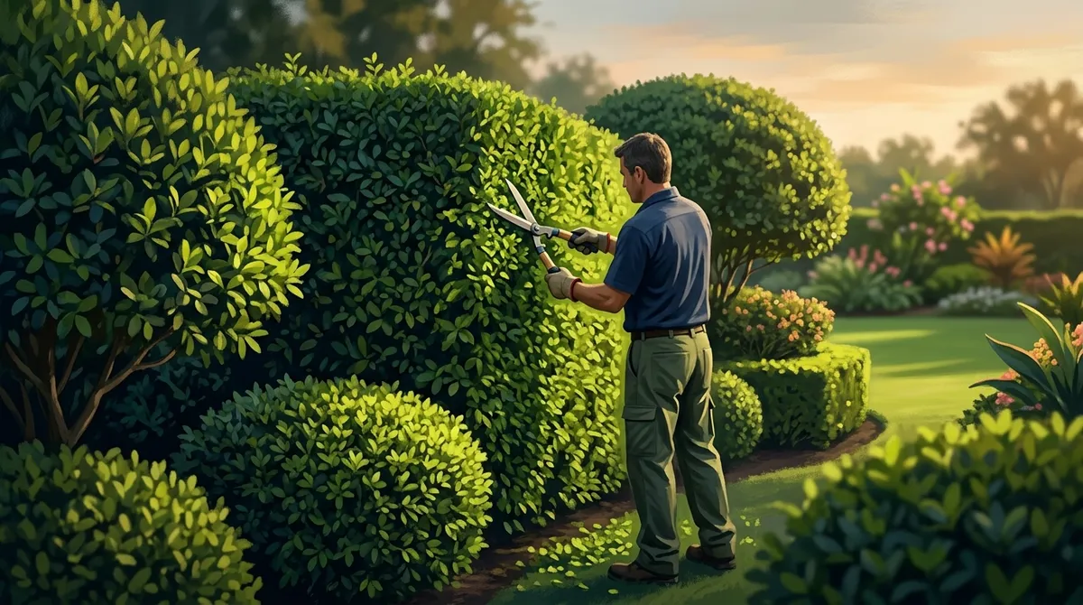 hedges and bush trimming with lawn service in Valrico FL