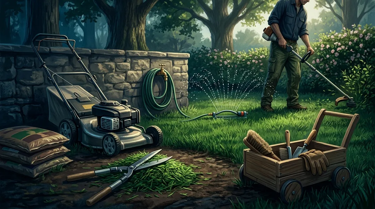 What does basic lawn care include?