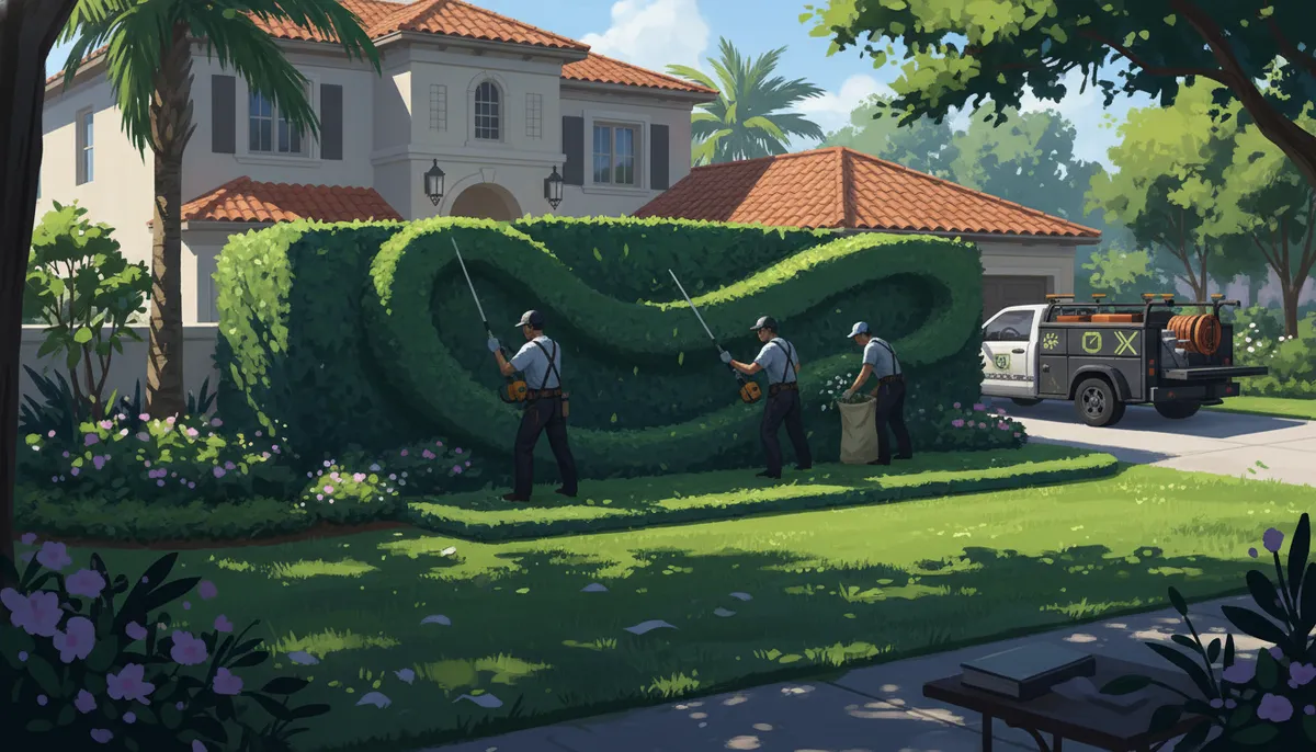 hedge trimming and shaping service in Fishhawk FL
