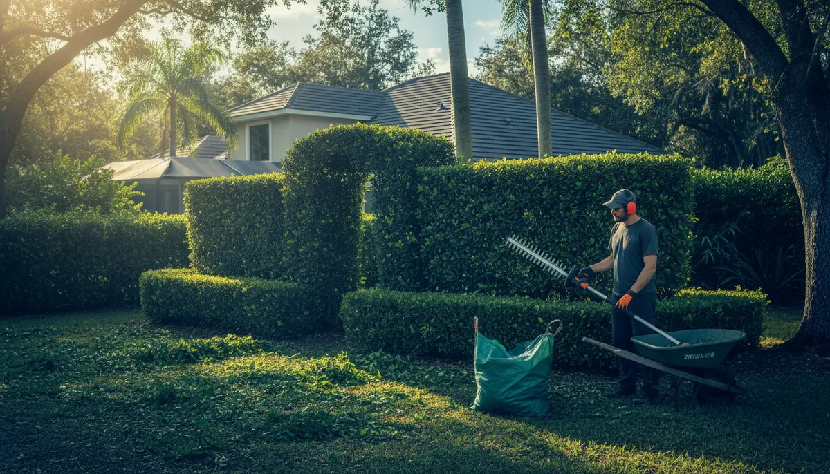 hedge trimming and shaping service in Fishhawk FL