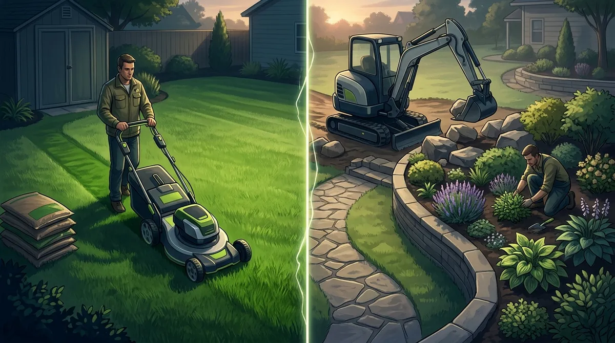 lawn care vs landscaping