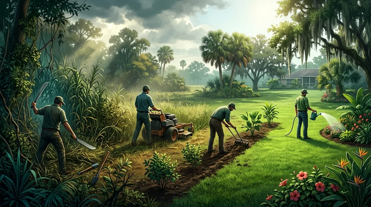 how do I fix an overgrown yard in Valrico FL