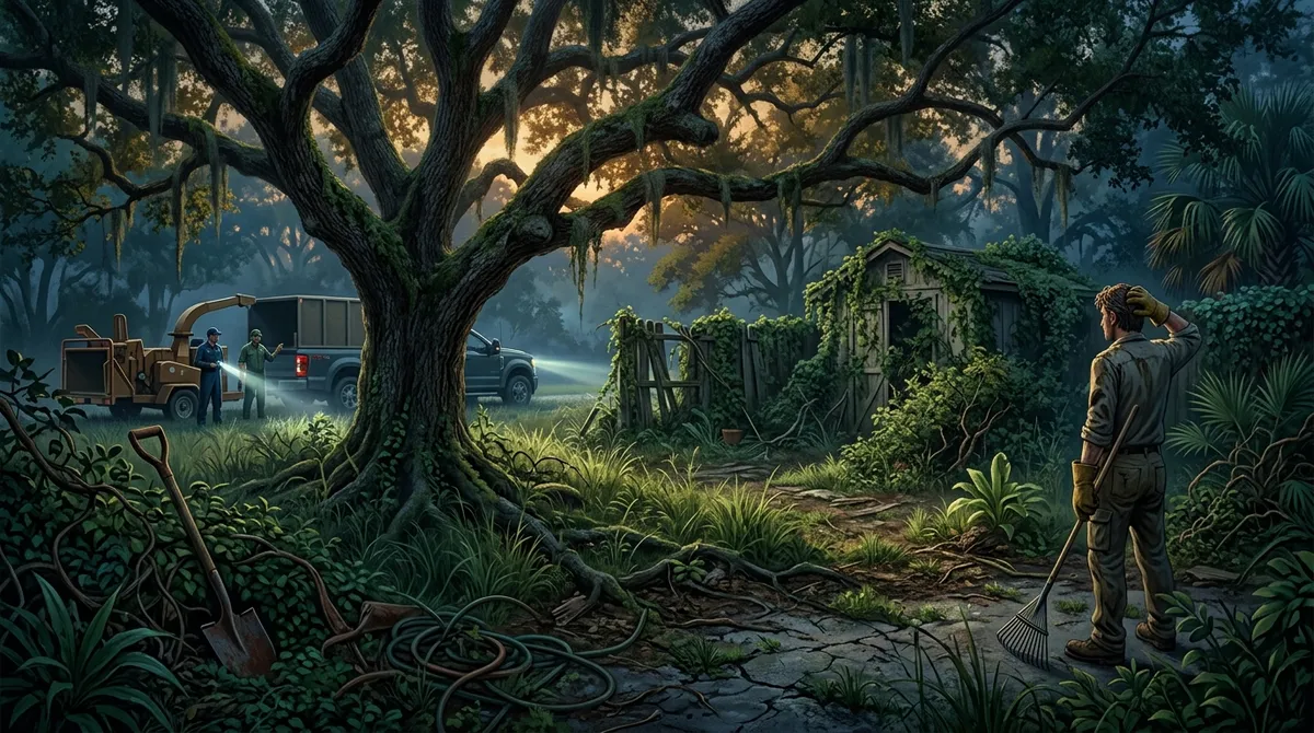 how do I fix an overgrown yard in Valrico FL