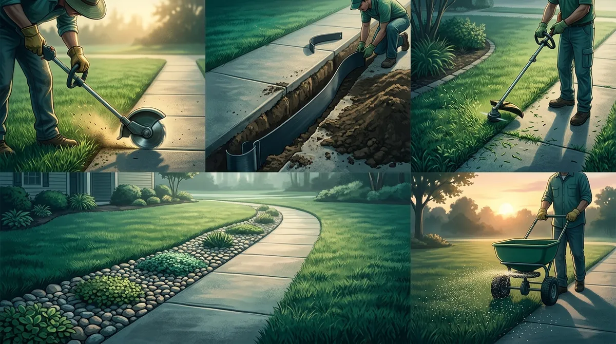 how do I keep grass from growing over the sidewalk