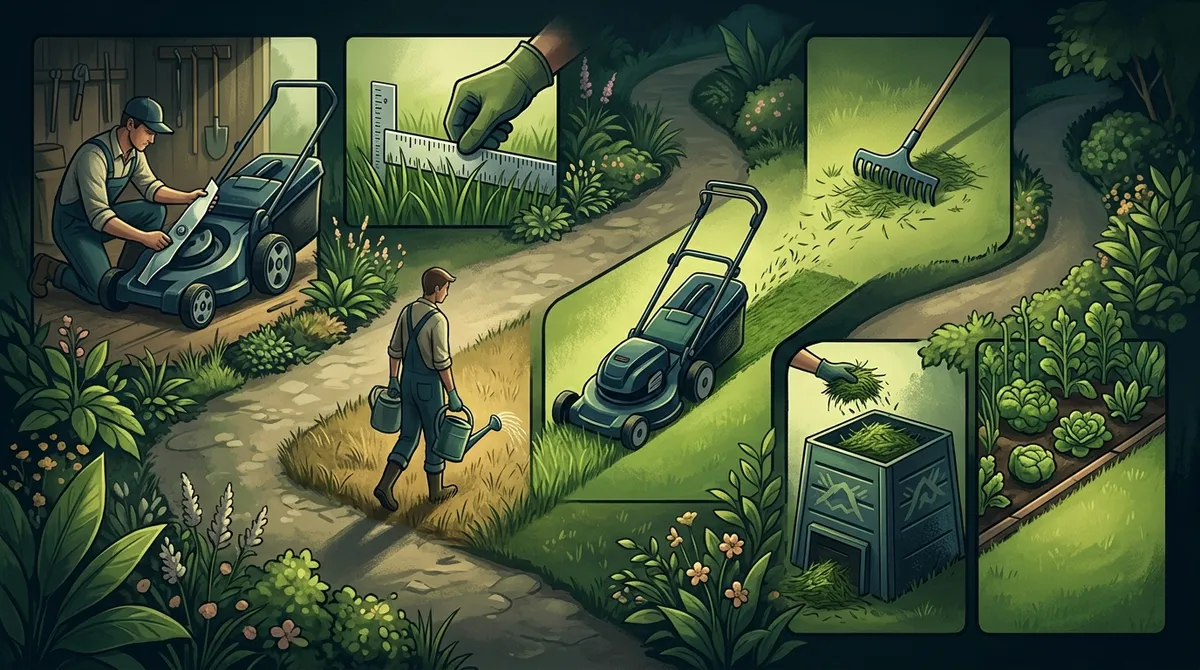how do I avoid clumps of grass after mowing
