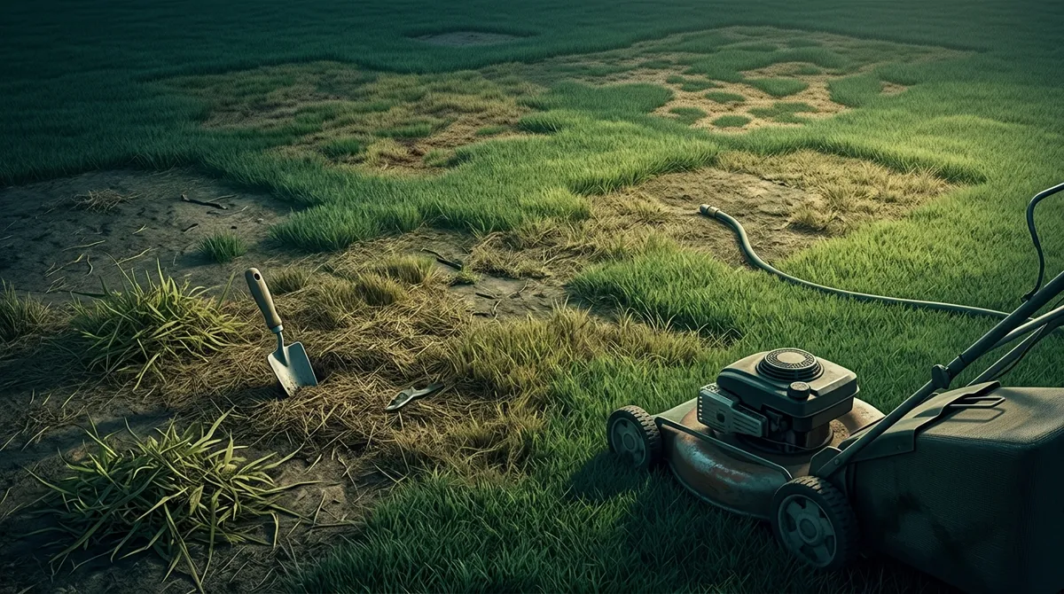 why does my lawn look patchy after cutting