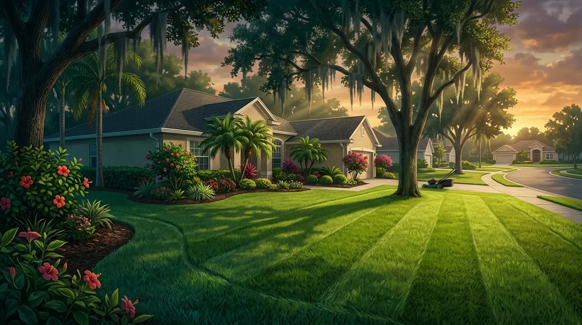 front yard lawn mowing service in Brandon FL