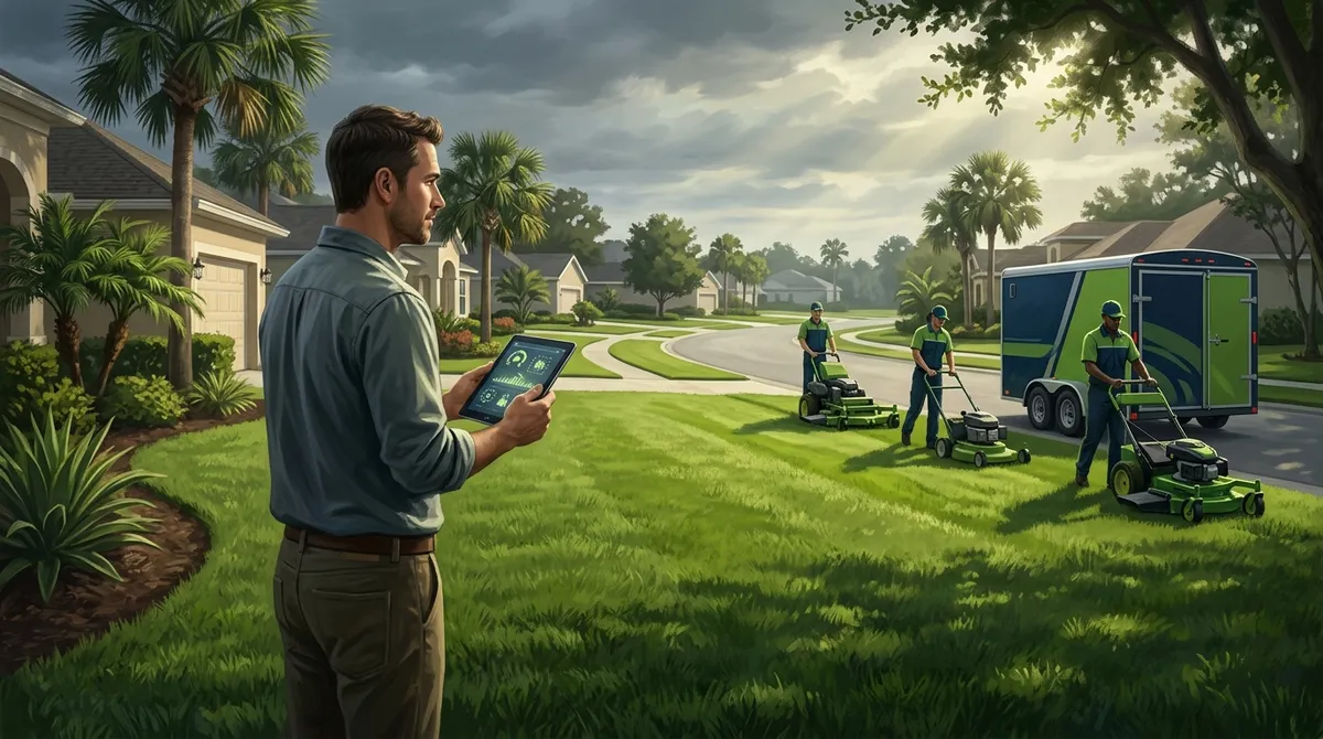 front yard lawn mowing service in Brandon FL