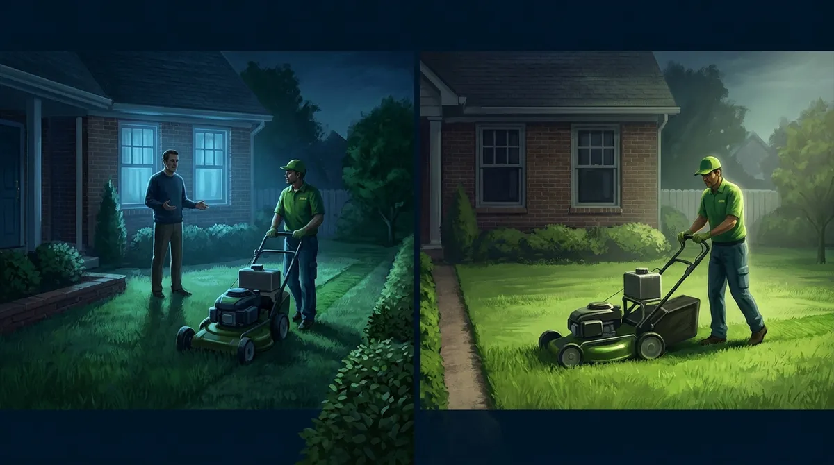 should I be home for lawn service