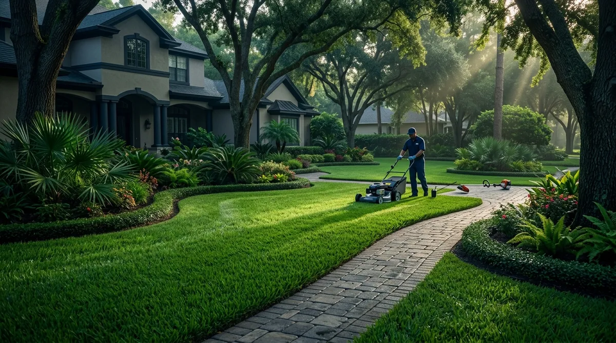 weekly lawn mowing and edging service in Fishhawk FL