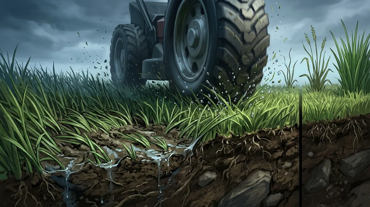 why do lawn mower tracks show in my grass