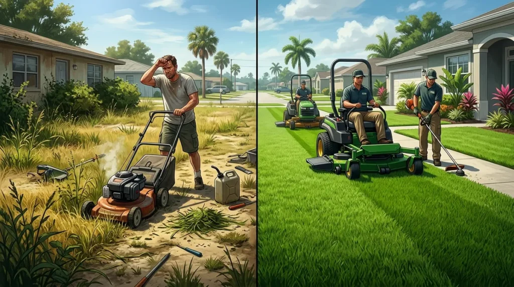 DIY Mowing vs. Hiring a Pro in Riverview FL: Which Wins?