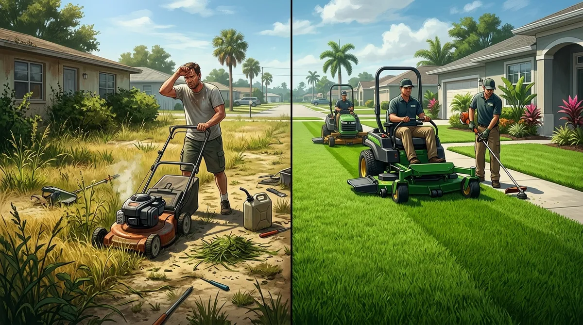 DIY Mowing vs. Hiring a Pro in Riverview FL: Which Wins?