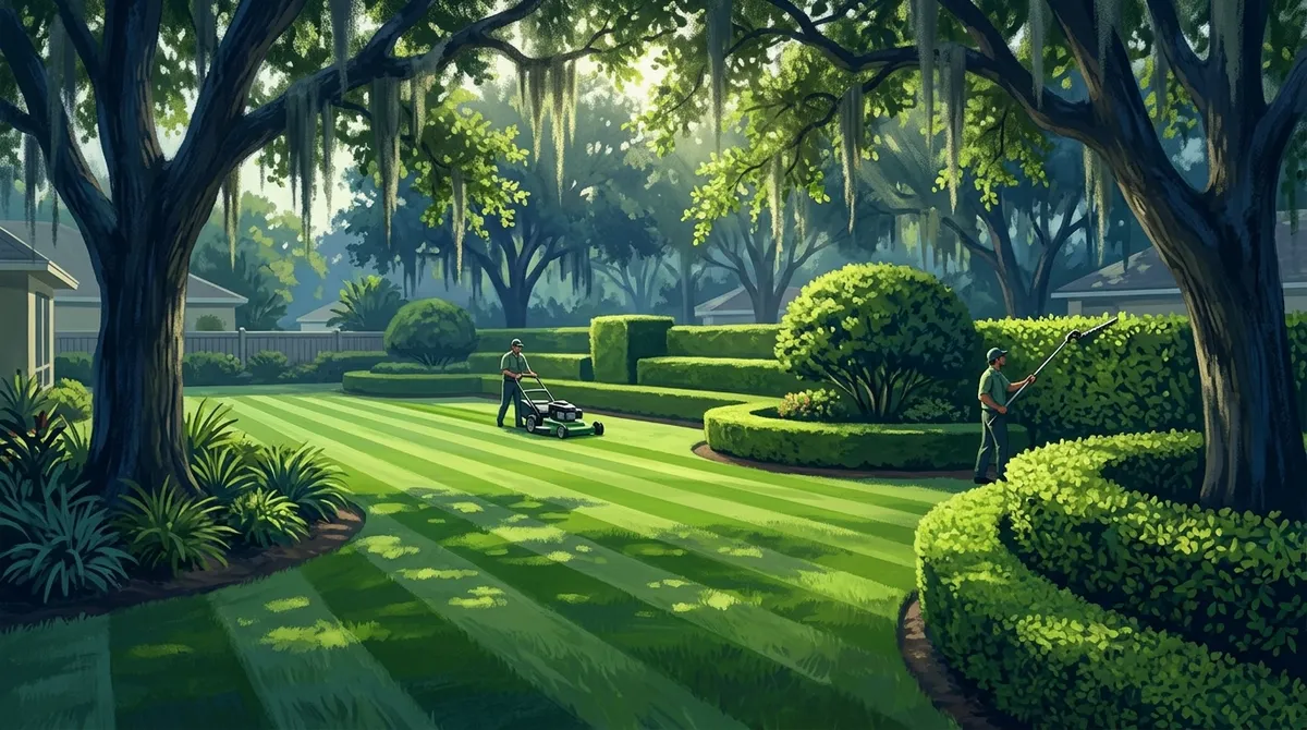 lawn mowing and hedge trimming service in Brandon FL