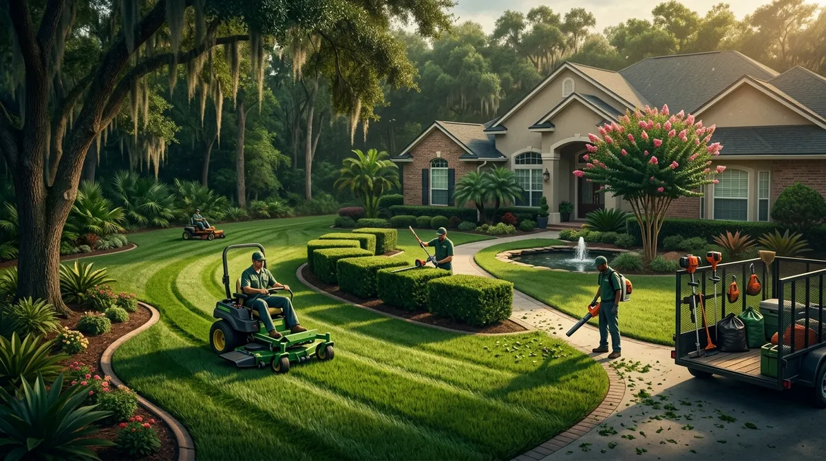 lawn mowing and hedge trimming service in Brandon FL