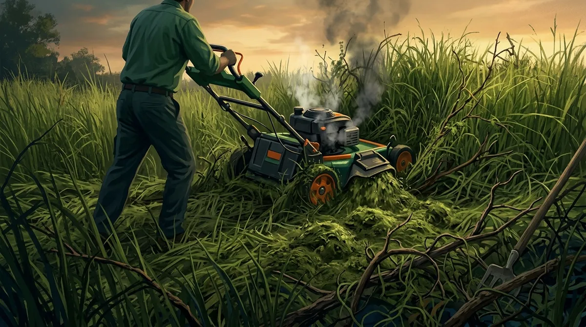 overgrown yard cleanup and mowing in Brandon FL