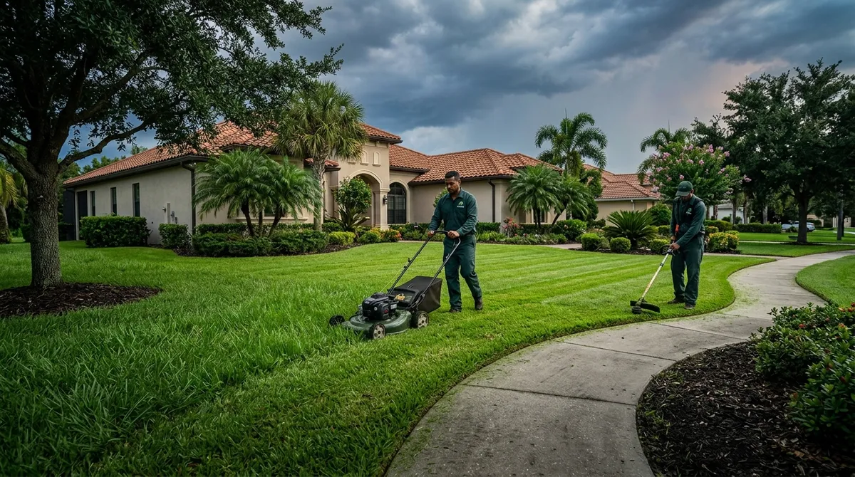 weekly lawn mowing and edging service in Brandon FL