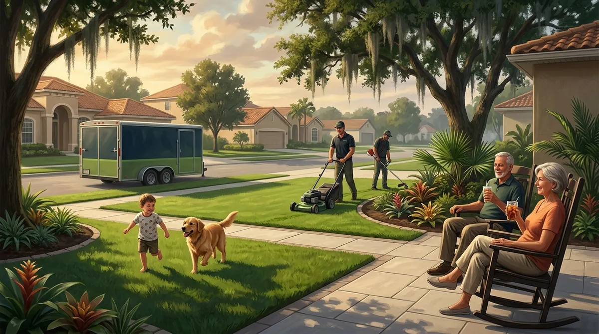 weekly lawn mowing and edging service in Brandon FL