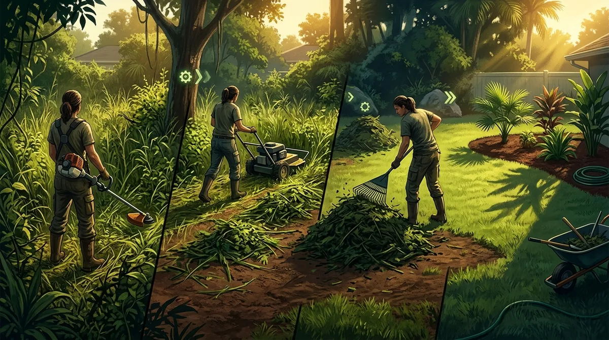 how do I fix an overgrown yard in Brandon FL