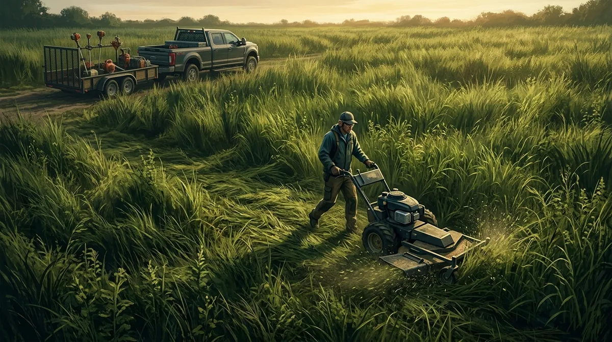 overgrown grass cutting service in Brandon FL
