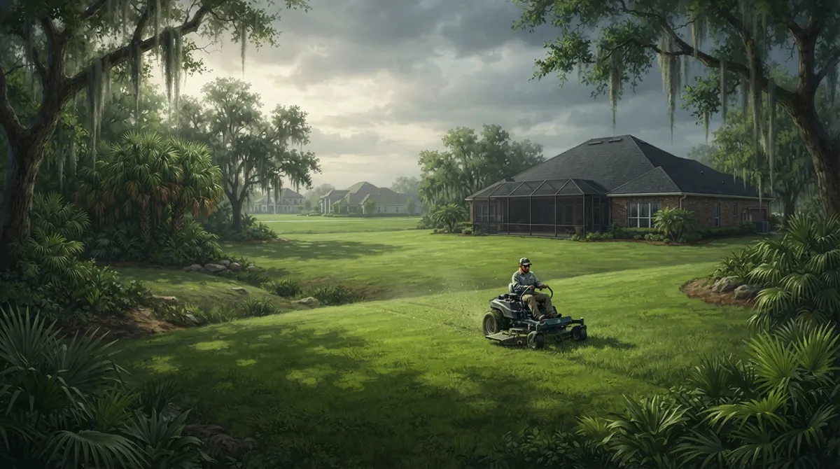 large yard lawn mowing Valrico FL
