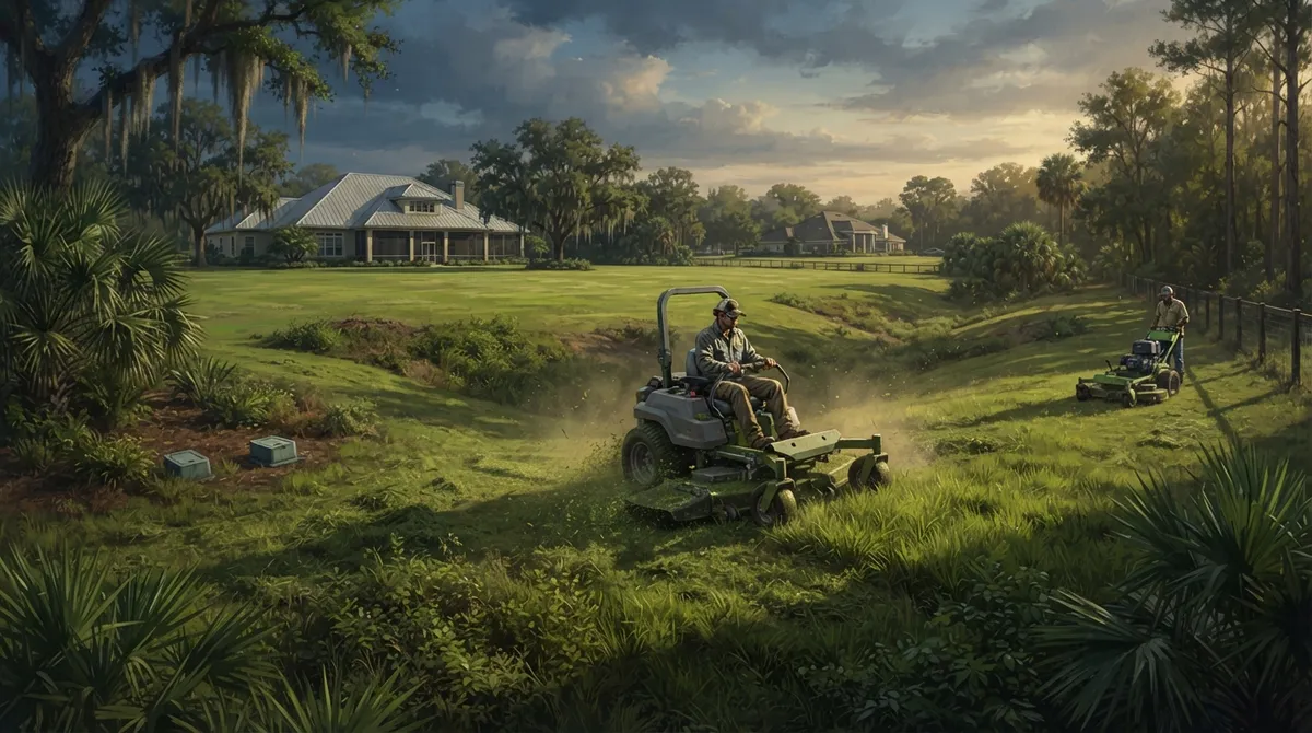 large yard lawn mowing Valrico FL